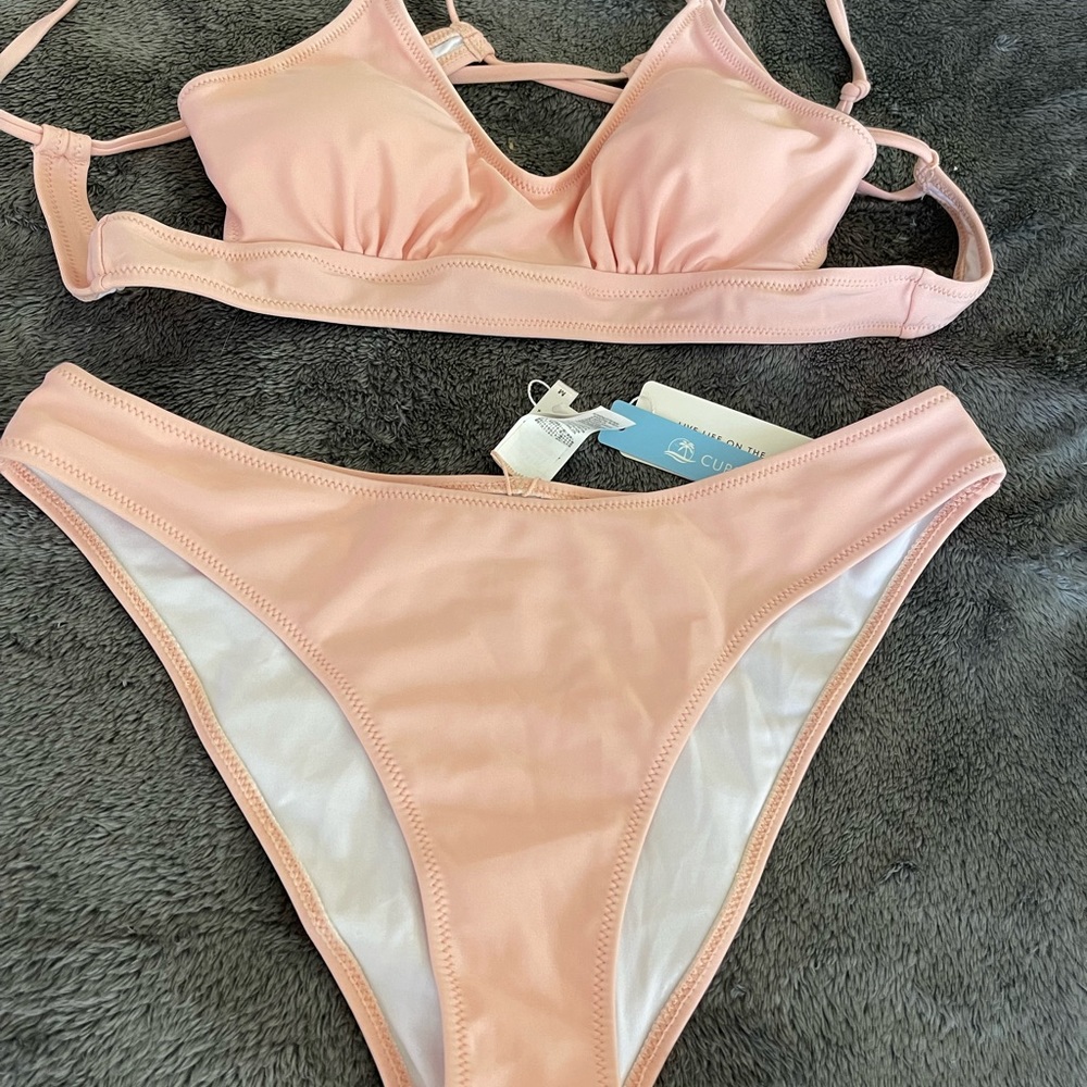 Cupshe Bikini set in a blush light pink color brand new with tags